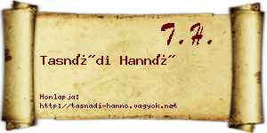 Tasnádi Hannó névjegykártya